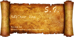 Sátor Iza névjegykártya
